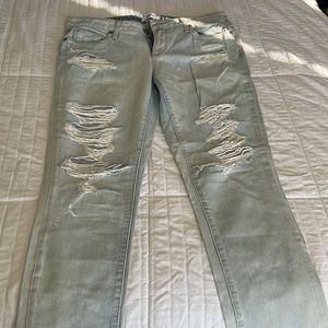 Paige low rise distressed denim